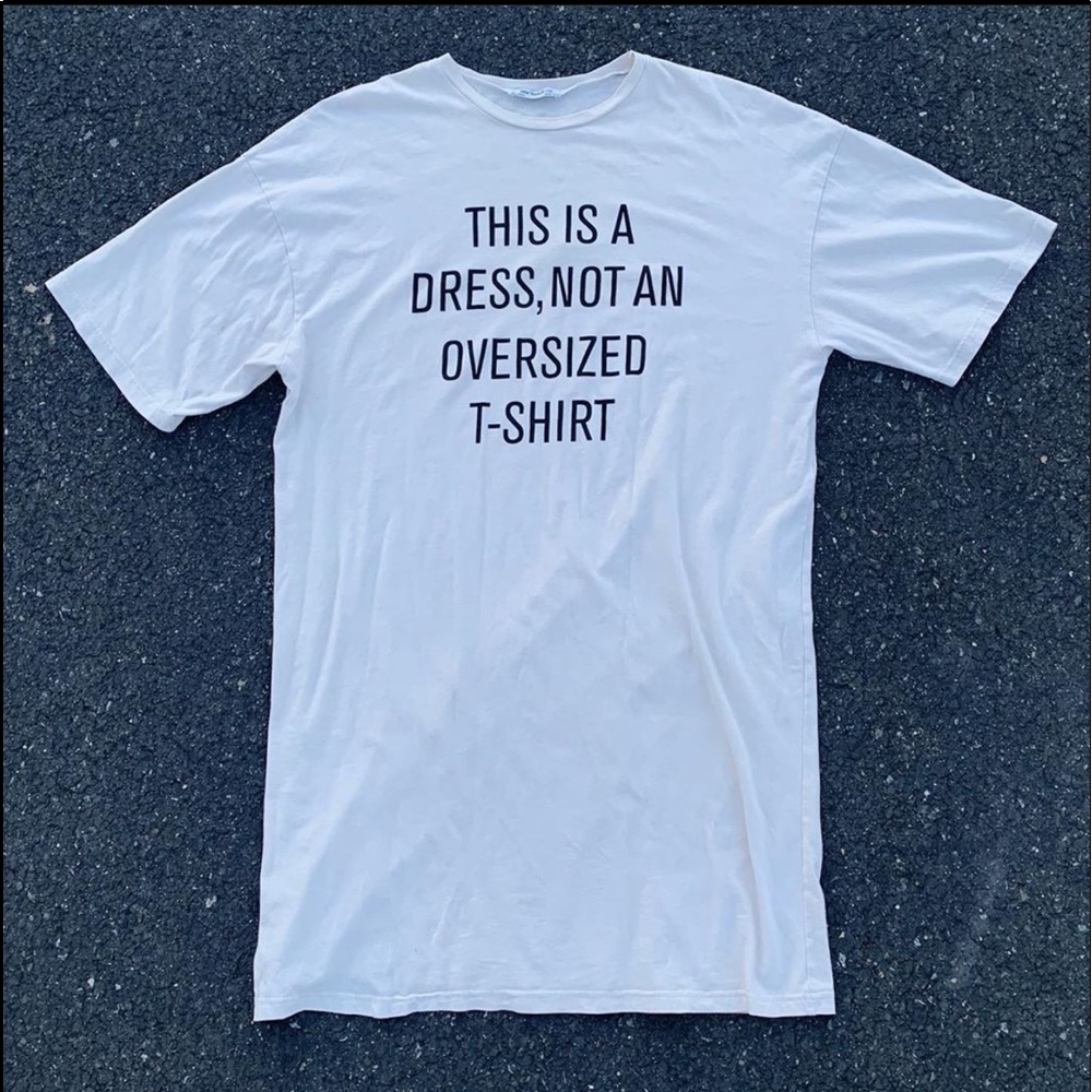 Cream Oversized T shirt dress